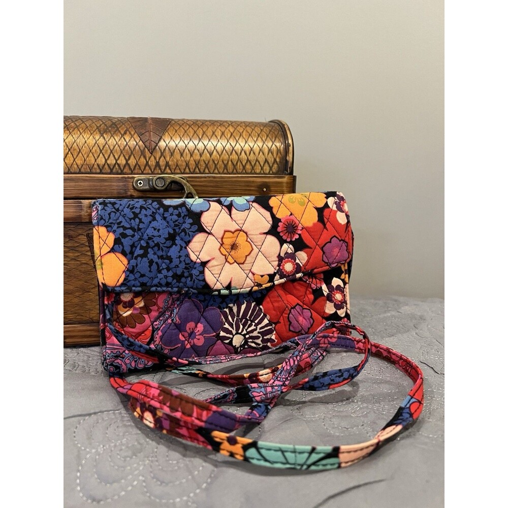 Vera Bradley All In One Crossbody/Wristlet Wallet, Floral Fiesta Pattern